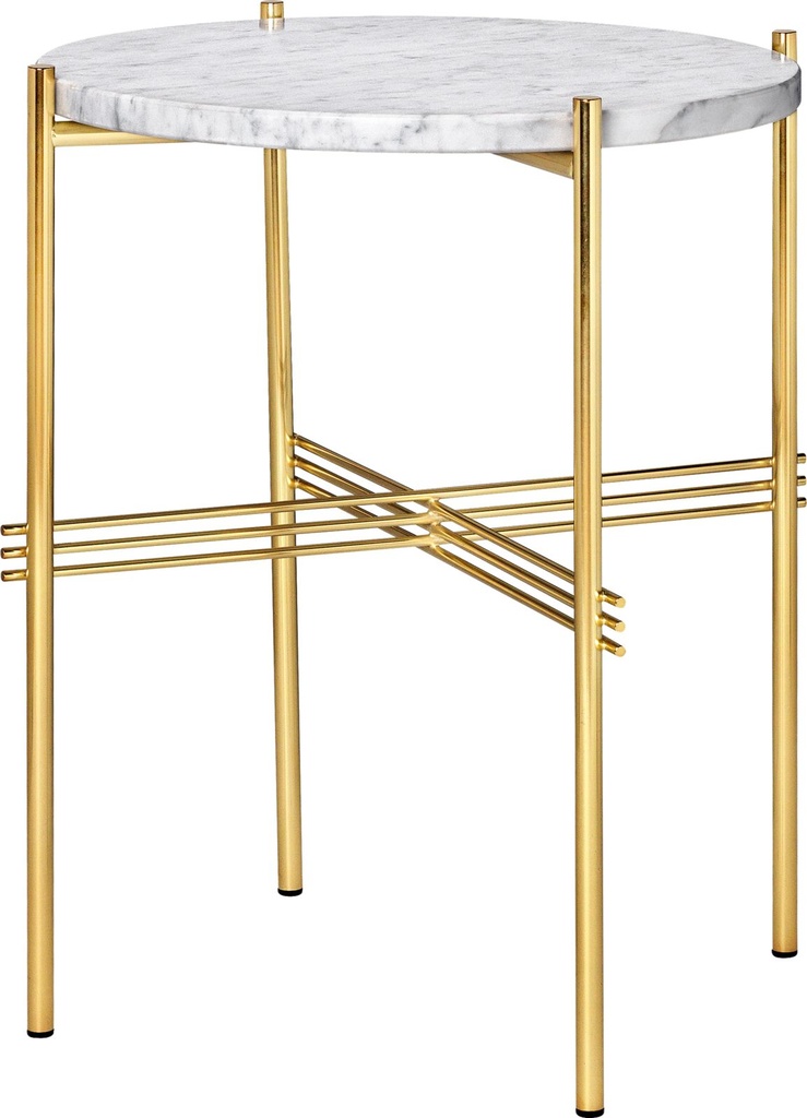 TS Side Table - 40 / Brass / Carrara marble