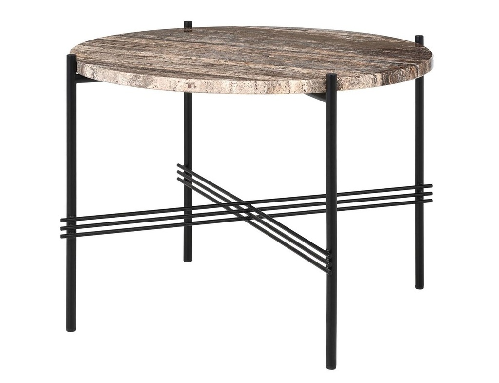 TS Coffee Table - Round 55 / Black / Grey Travertine (discontinued)