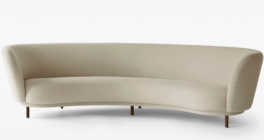 Dandy Sofa 4-seater / Walnut / Fabric Loop 009 Oyster