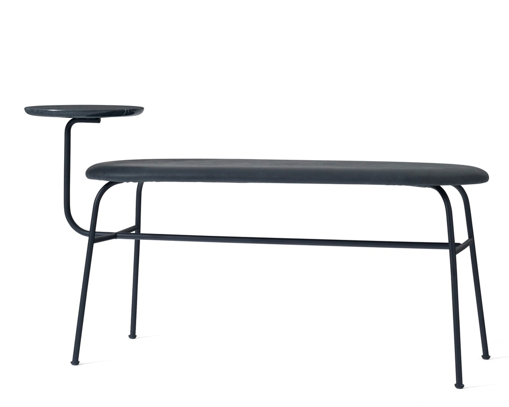 Afteroom Bench - Nero Marquina - Leather Dunes Anthrazite 21003