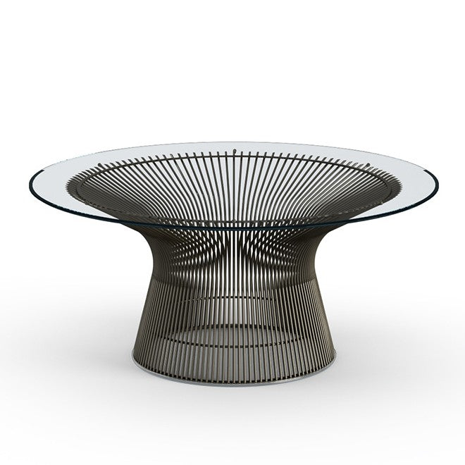 Platner Coffee Table 107 / Metallic Bronze / Clear glass