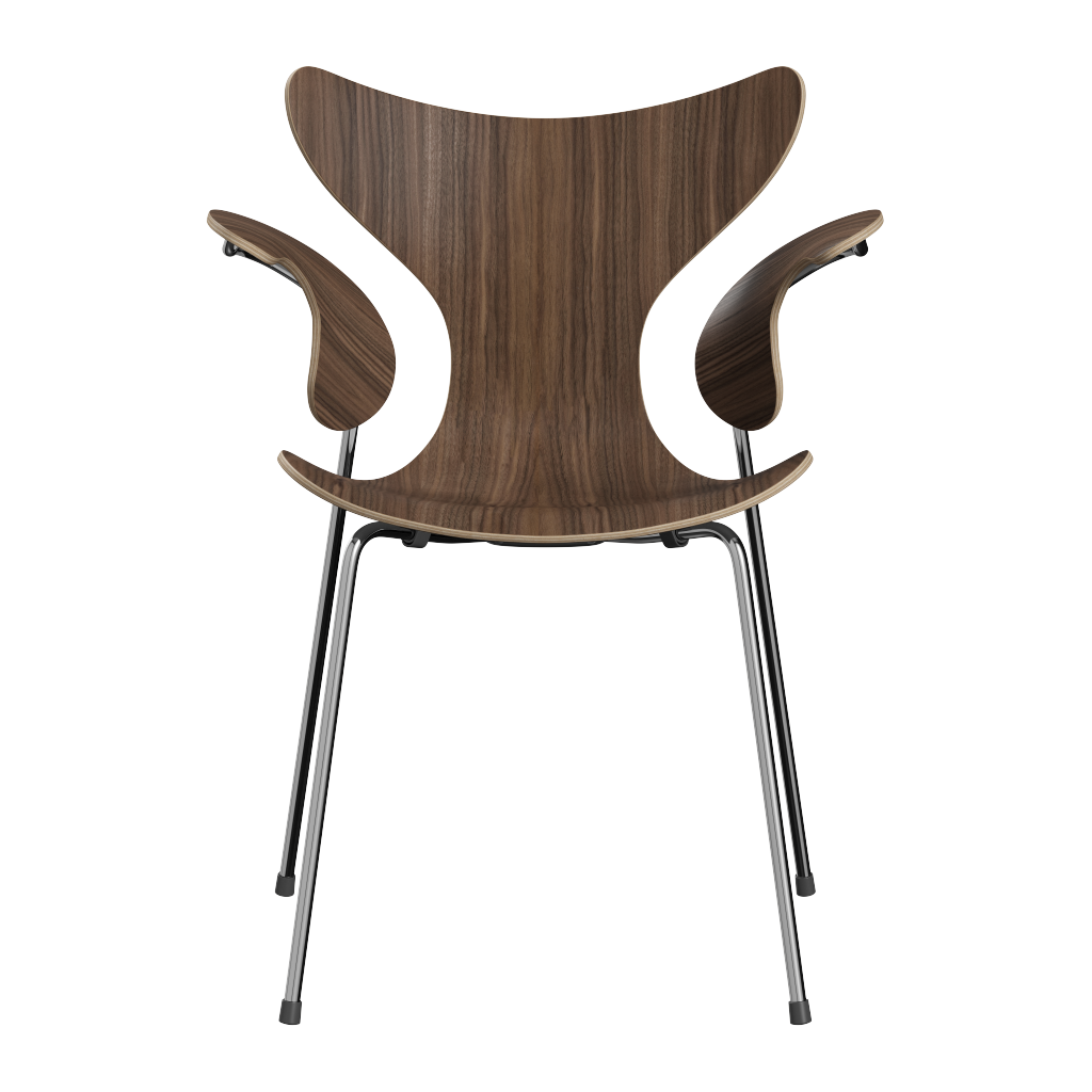 3208 - Lily Armchair / Chrome /Walnut