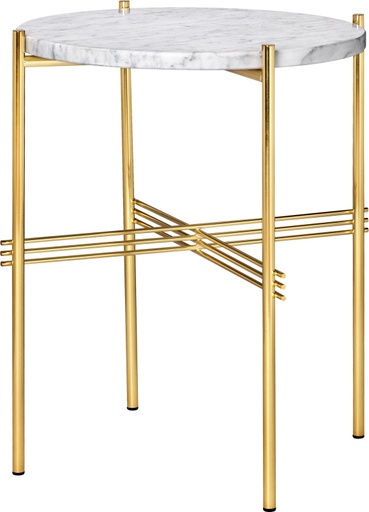TS Side Table - 40 / Brass / Carrara marble