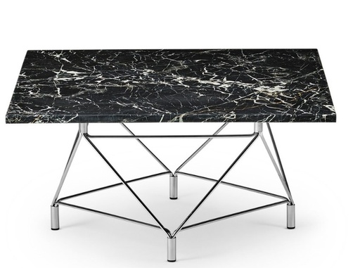 Spider Coffee Table Square 120 x 120 cm / Wooden marble / Stainless steel