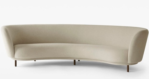 Dandy Sofa 4-seater / Walnut / Fabric Loop 009 Oyster
