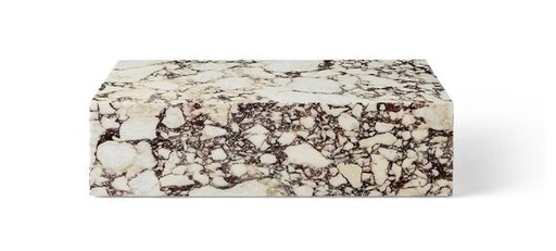 Plinth Coffee Table - Low / Calacatta Viola Marble / Rose