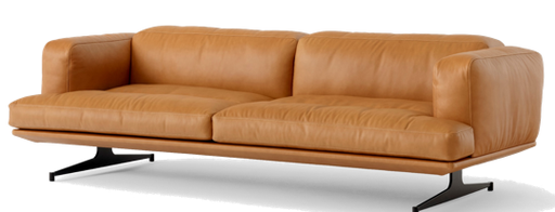 AV23 - Inland 3-seater sofa - Black base - Leather Cognac