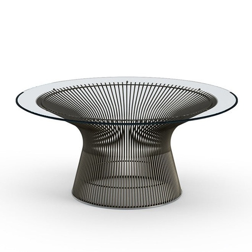 Platner Coffee Table 107 / Metallic Bronze / Clear glass
