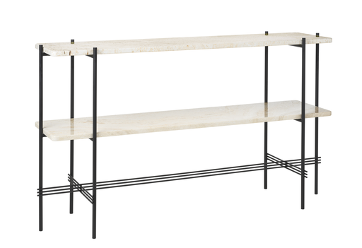 TS Console - 120 2 Racks / Black / Neutral White Travertine