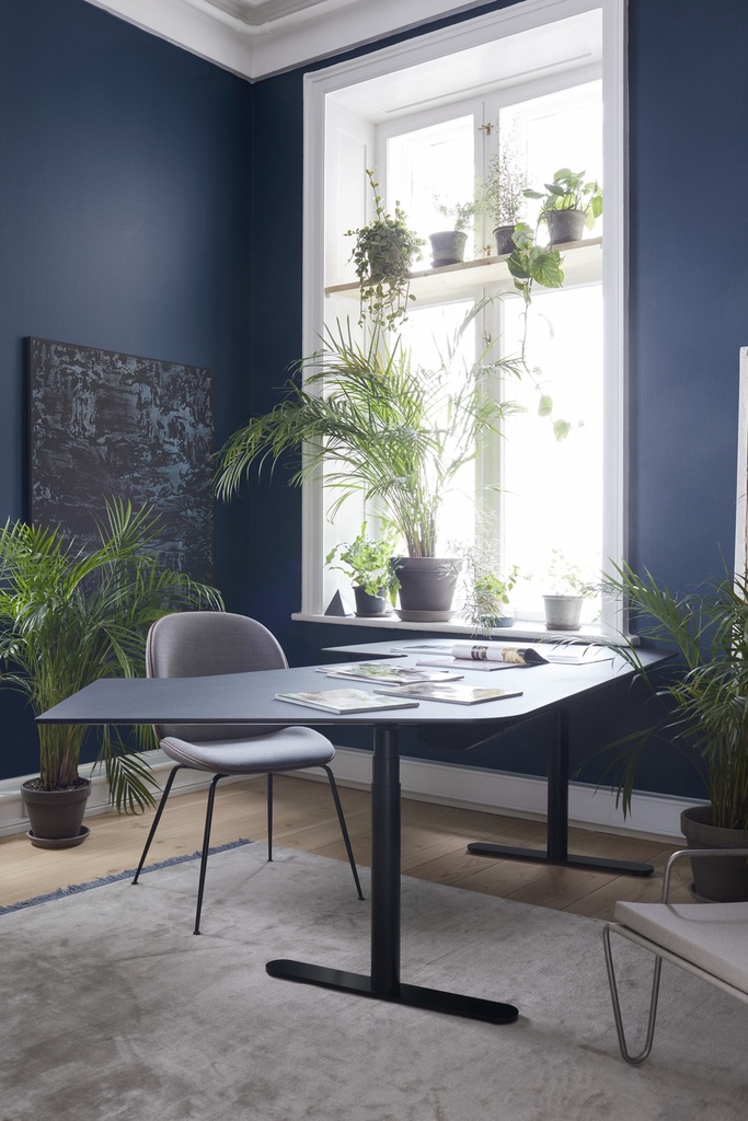 HiLow Wewerka B Desk / Black / Linoleum Anthracite