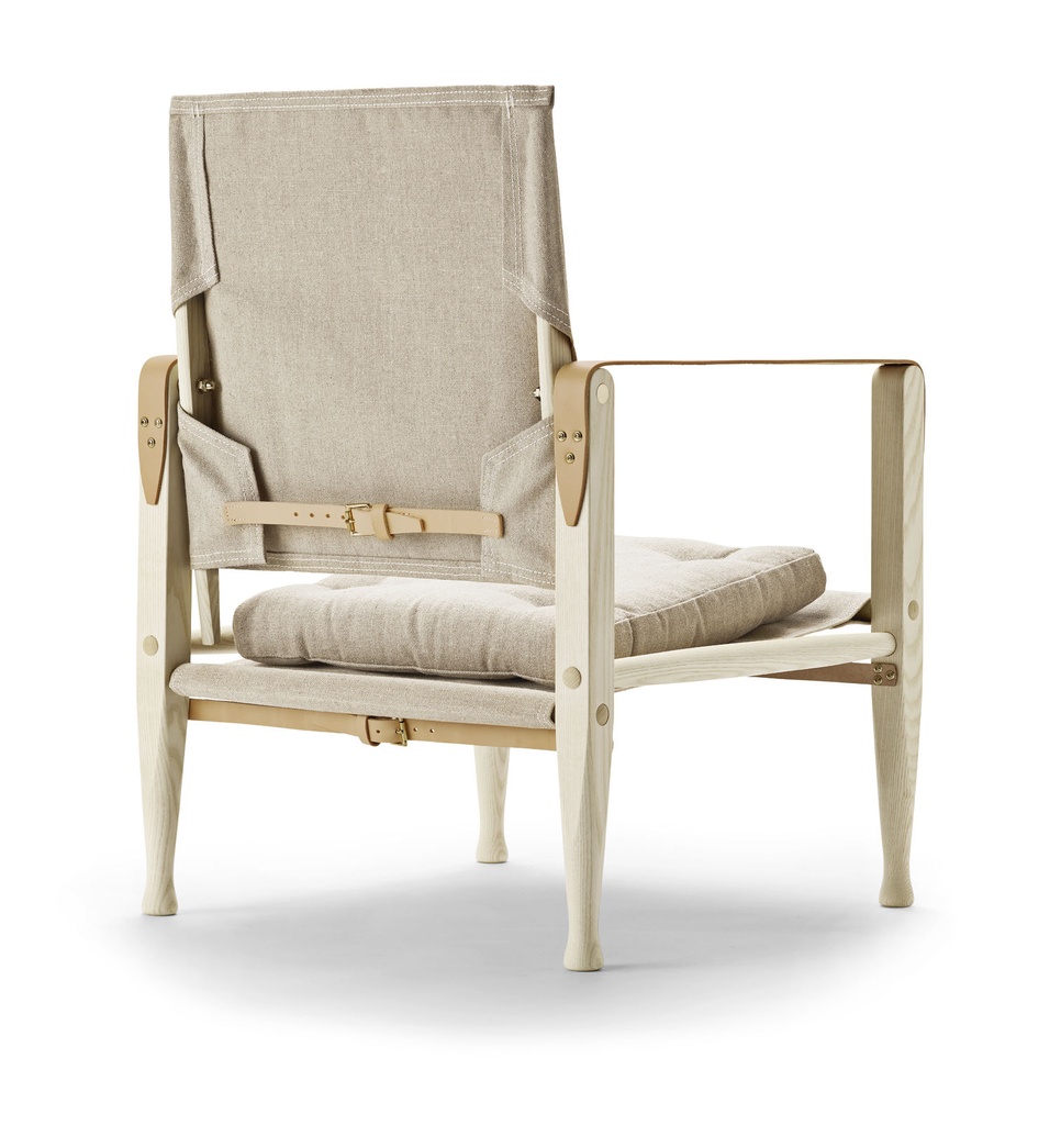 KK47000 - Safari Chair / Ash White Oil / Natural Canvas