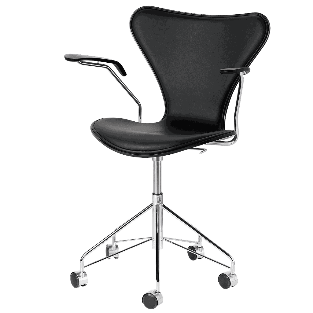 3217 - Series 7 Swivel Armchair Front upholstered-Natural veneer