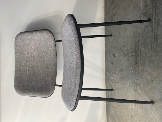 Soeborg Chair Steel Seat and back upholstered - Model 3062 / Oak black lacquered / Fabric Romo Ruskin 33