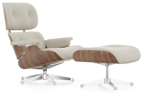 Eames Lounge Chair & Ottoman - White pigmented walnut