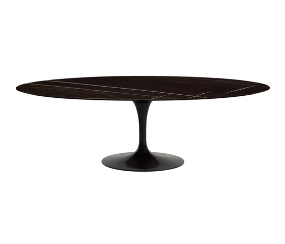 Saarinen Oval Dining Table 244 / Black / Nero Marquina marble Coated