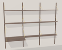 Royal System shelving / Brass / Smoked oak