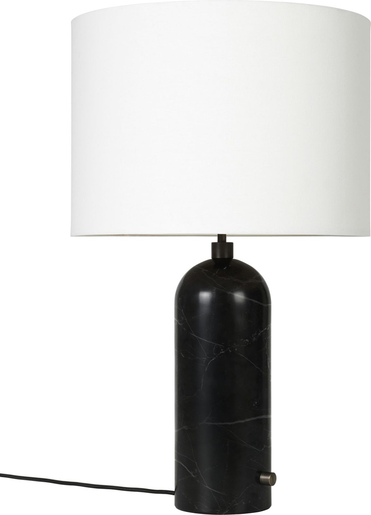 Gravity Table Lamp - Large / Black marble / White shade