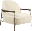 Sejour Lounge Chair with armrests / Antique brass / Walnut / Dora Boucle 2