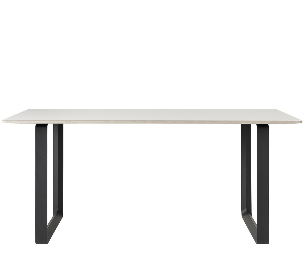 70/70 Dining Table 225x90 cm - Laminate Sand - Black