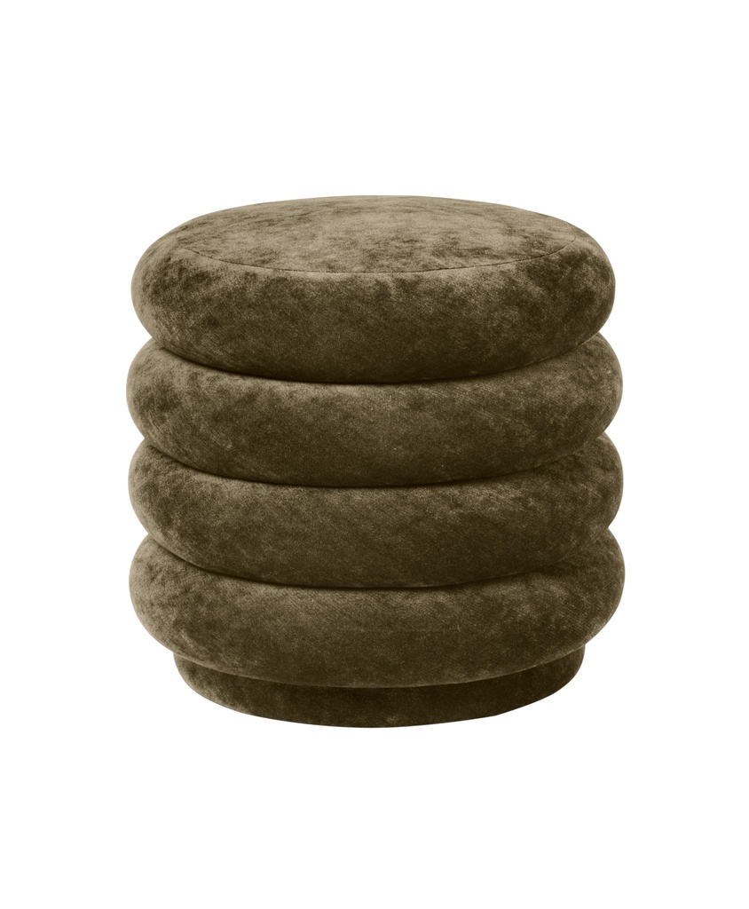 Pouf Round / Faded velvet / Forest 3