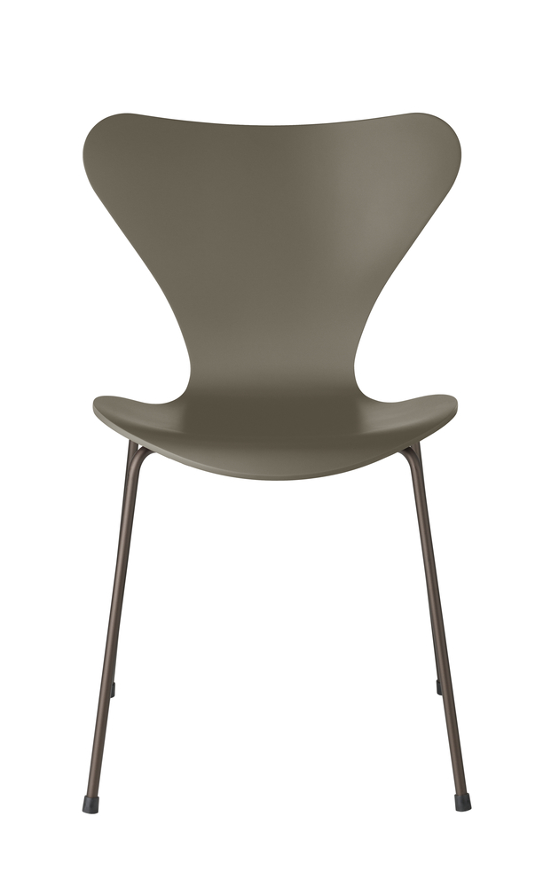 3107 - Series 7 Chair - Brown bronze - Lacquered Olive Green