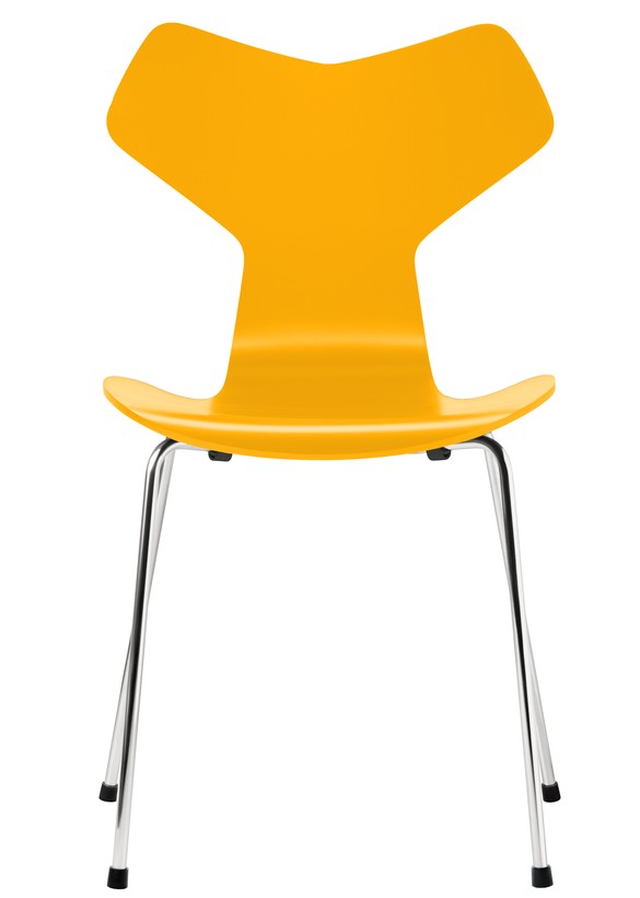 3130 - Grand Prix Chair - Chrome - Lacquered True Yellow