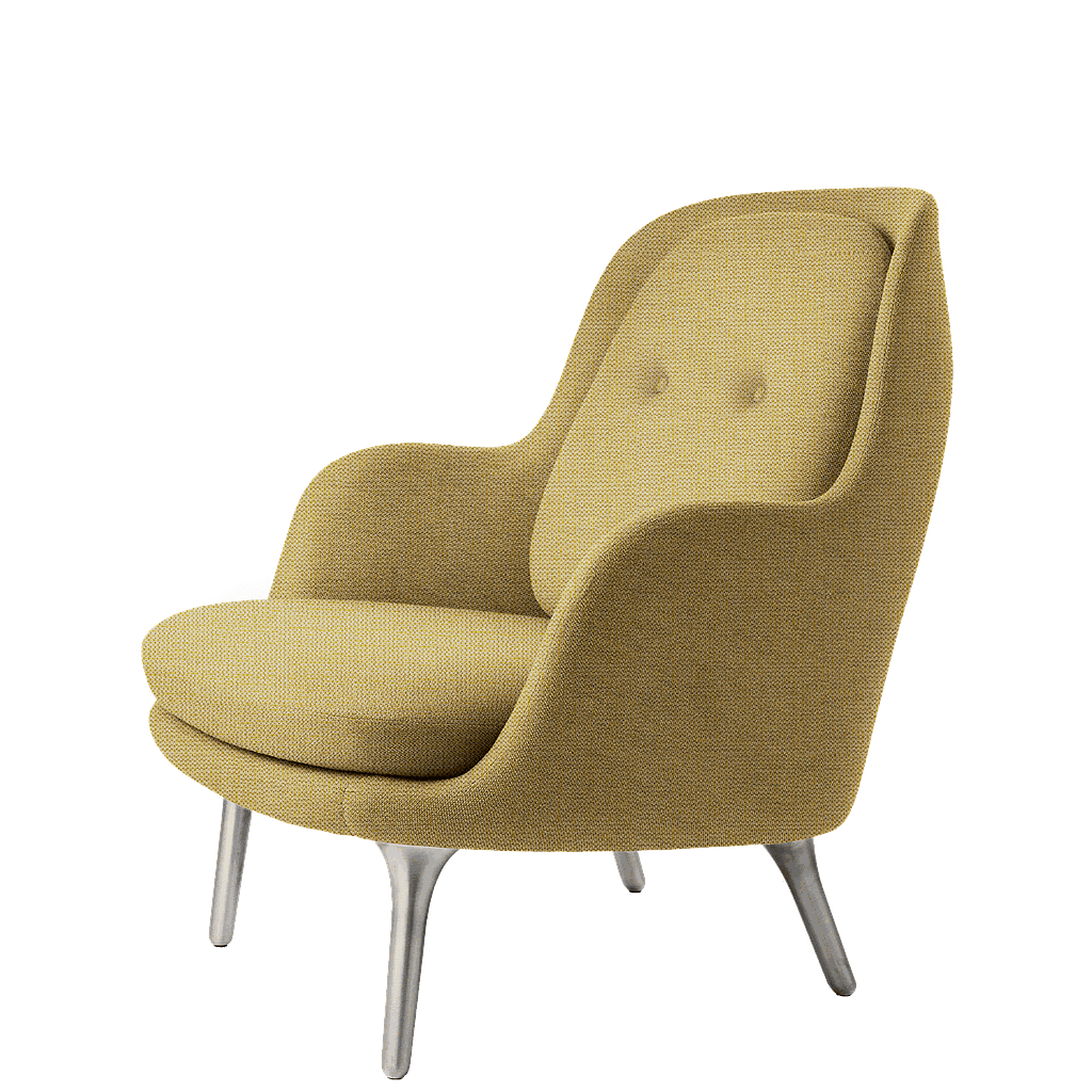 JH4 - Fri Lounge Chair Brushed aluminium legs