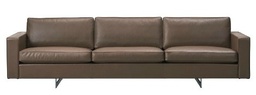 Risom 65 Sofa 3-seater Metal base - Model 6563 / Leather Premium 73 Dark Clay