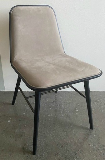 Spine Chair Wood Base - Model 1721 / Black lacquered / Nubuck 502 Warm grey