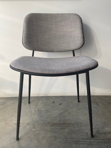 Soeborg Chair Steel Seat and back upholstered - Model 3062 / Oak black lacquered / Fabric Romo Ruskin 33