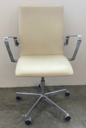 3291C - Oxford Classic Low Back With armrests / Leather Optical white