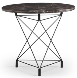 Spider Side Table Round 60 cm / Brown marble / Black