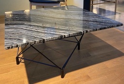 Spider Coffee Table Square 80 x 80 cm / Wooden marble / Black