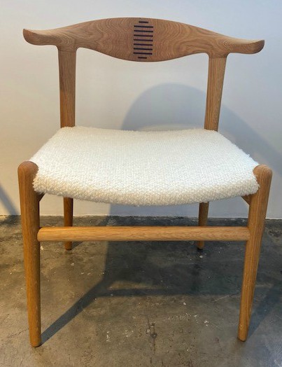 pp505 - Cow Horn Chair / Oak oil / Pierre Frey F3197001 Romi