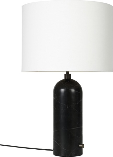 Gravity Table Lamp - Large / Black marble / White shade
