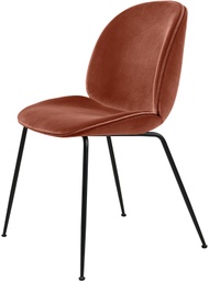 Beetle Dining Chair - Fully upholstered / Antique brass / Velluto 641 Rusty red