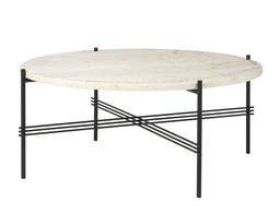 TS Coffee Table - Round 80 / Black / White Travertine