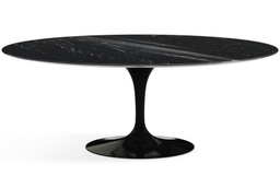 Saarinen Oval Dining Table 244 / Black / Sahara Noir marble Coated