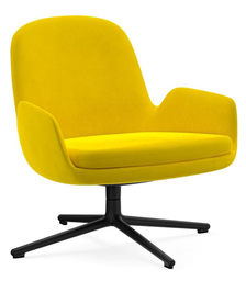 Era Lounge chair Swivel / Black aluminium / Fabric Synergy col. 28