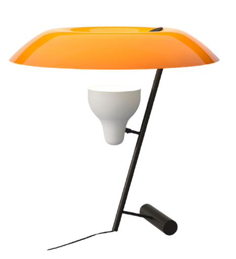 Model 548 Table Lamp / Dark Burnished Brass with Orange Diffuser