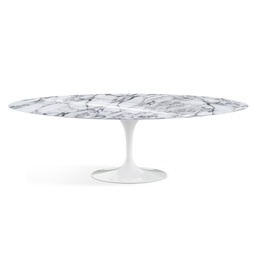 Saarinen Oval Dining Table 244 / White / Statuarietto marble Coated