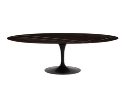 Saarinen Oval Dining Table 244 / Black / Nero Marquina marble Coated