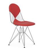 Wire Chair DKR-2 / Seat and Back in Fabric Hopsak - Poppy red