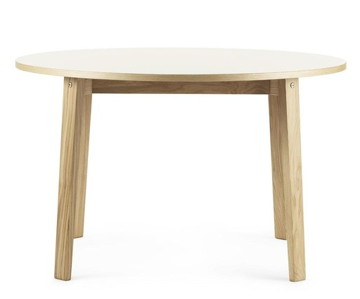 Slice Dining Table / Dia 120 / Linoleum Light Grey / Oak