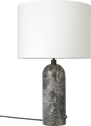 Gravity Table Lamp - Large / Grey marble / White shade