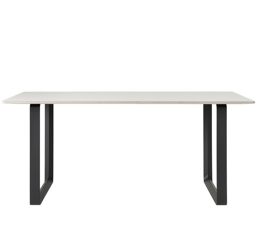 70/70 Dining Table 225x90 cm - Laminate Sand - Black