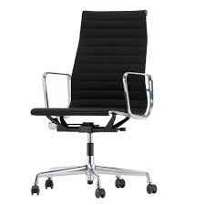 Aluminium Chair - EA 119 - Chrome - Leather Premium 67 Asphalt