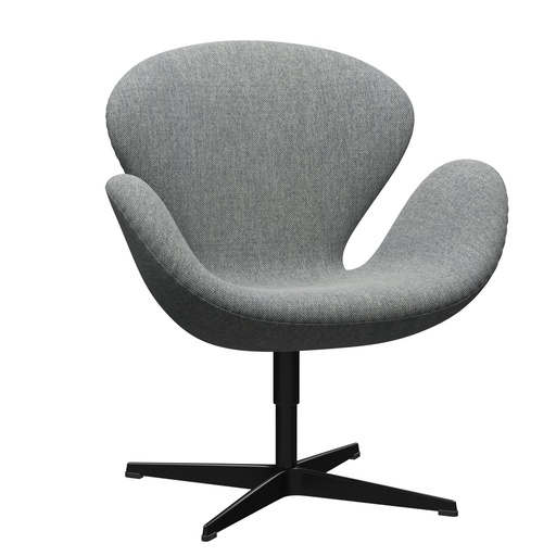 3320 - Swan Lounge Chair / Black base / Fabric Kvadrat Sonar 3 113
