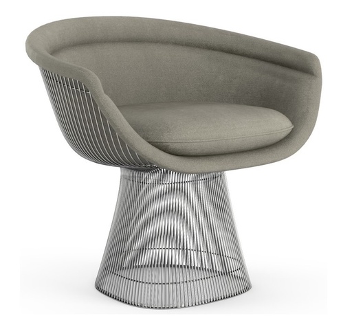 Platner Lounge Chair / Metallic Bronze / Fabric Curly Ivory