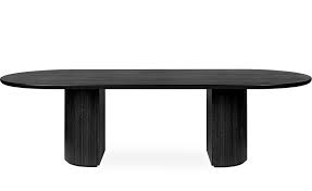 Moon Dining Table - Elliptical 258x101 / Brown-black stained veneer